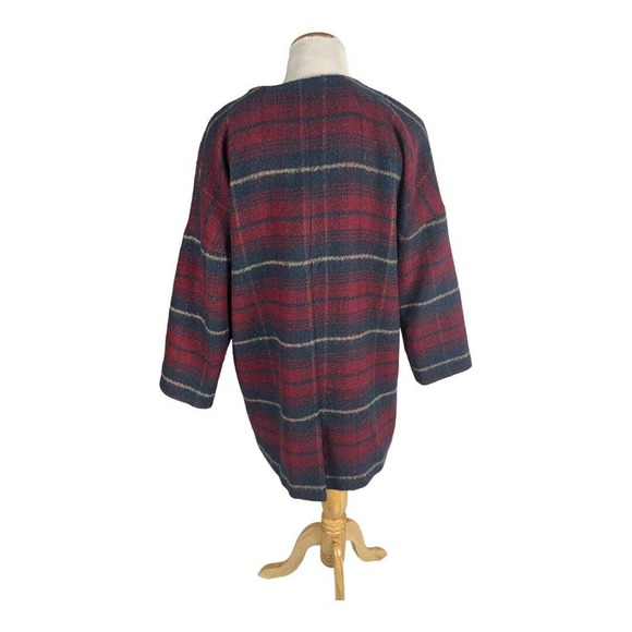 Jolt Heavy Red Plaid‎ Snap Shacket Jacket Wool Blend Large - Picture 2 of 6